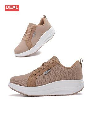 Platform Walking Sneakers Rocker Bottom Comfy Athletic Shoes